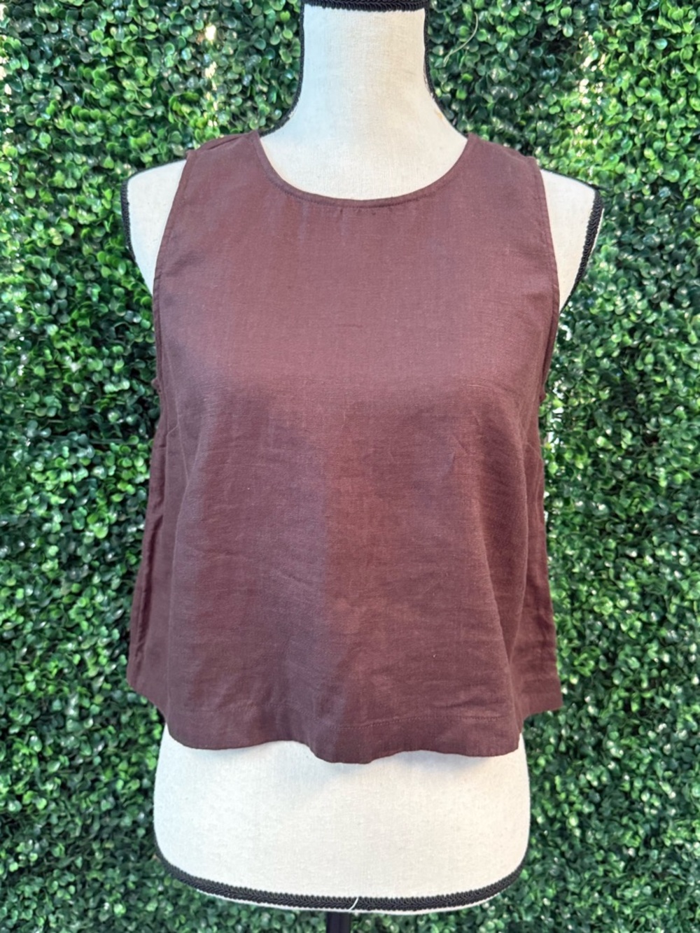 J. Crew Brown Sleeveless Crop Tank - Scoop Neck